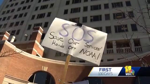 Protesters focus on recent layoffs at NOAA