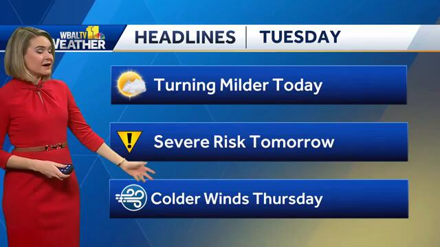 Mostly cloudy Tuesday as warmer temps continue in Marylad