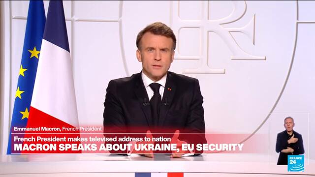 Full speech: Macron calls for major European rearmament • FRANCE 24 English