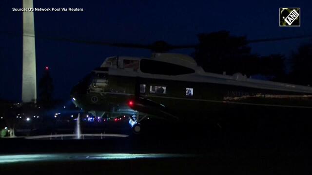 President Trump and Elon Musk seen having a conversation inside Marine One at the White House lawns