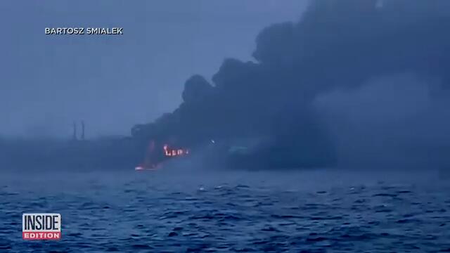 Fire Erupts After Tanker and Container Ship Collide at Sea