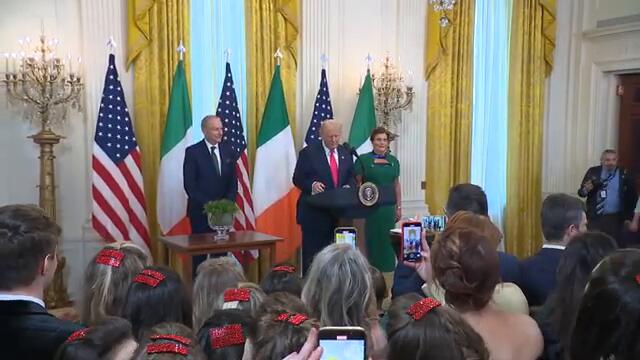 President Trump Participates in a St. Patrick's Day Reception with the Taoiseach of Ireland