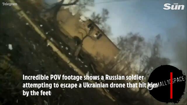 Ukrainian drone takes down Russian soldier before deadly chase obliterates enemy