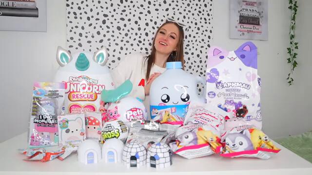 UNBOXING 100 *WHITE ONLY* MYSTERY TOYS!!😱☁️🐻‍❄️🦴🤍(APHMAU, LANKY BOX, RAINBOCORNS, PETS ALIVE ETC!!🫢)