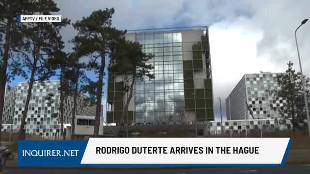 Rodrigo Duterte arrives in The Hague