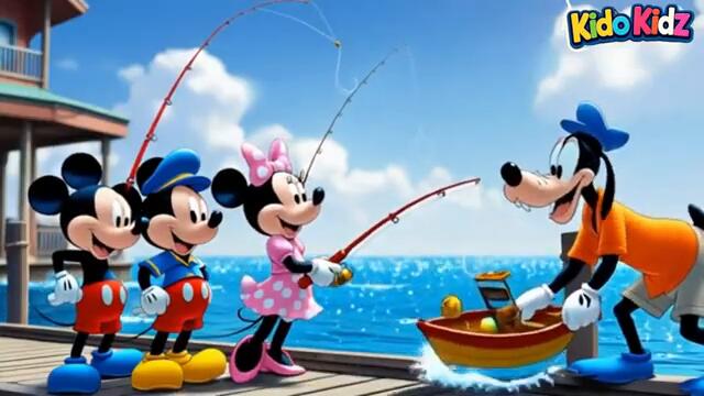 Mickey Mouse on a Fishing Spree | nursery  rhymes | kids song & poems