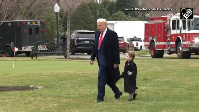 Heart-warming moment | President Trump boards Marine One with Elon Musk’s son, Lil X