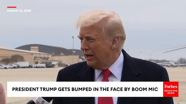 VIRAL MOMENT: Trump Bumped In The Face By Boom Mic—Then He Reacts