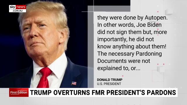 President Trump set to overturn Joe Biden's pardons