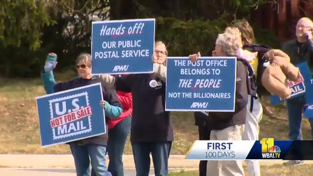 Baltimore-area workers protest privatization of USPS
